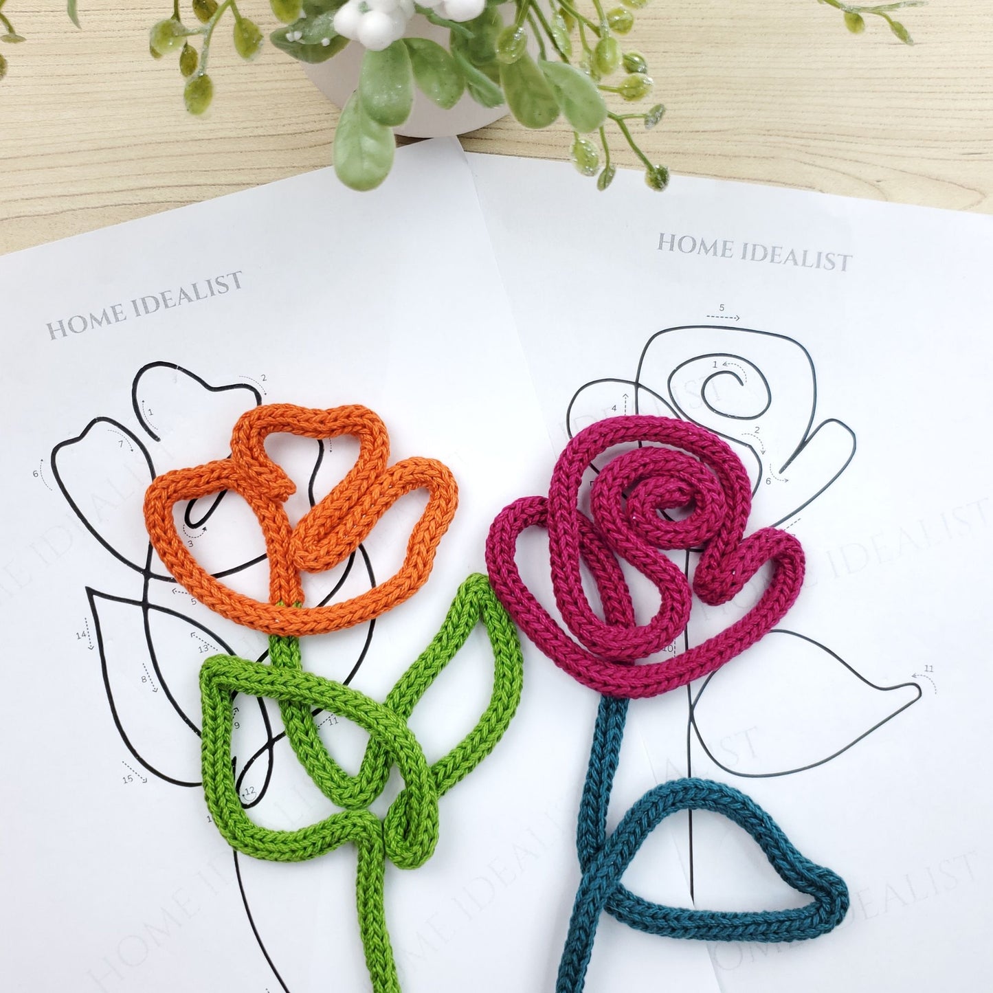 35 Flowers & Garden Knitted Wire Art Templates