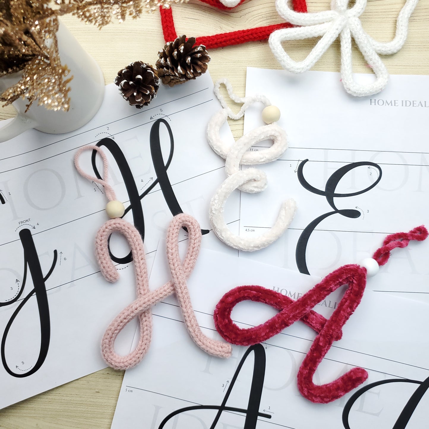 45 Christmas Wire Art Templates – Figures & Initial Letters