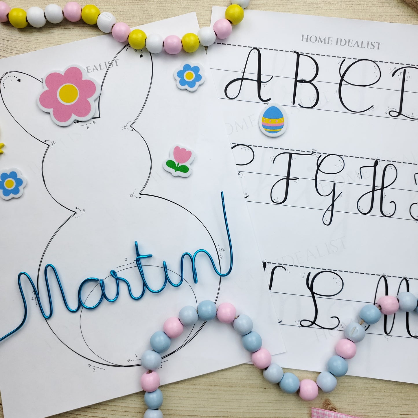 Knitted Wire Art Mini Letter Templates