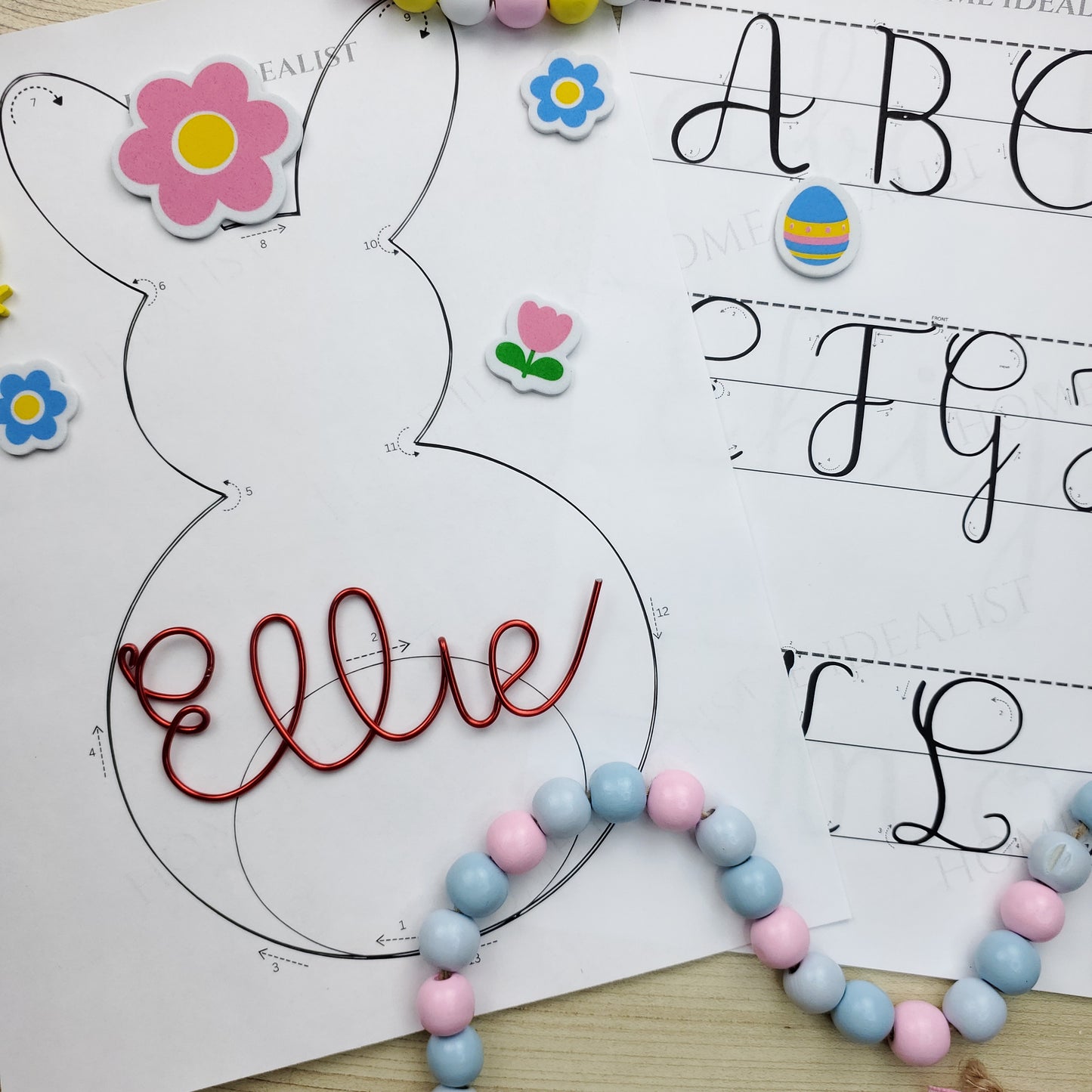 Knitted Wire Art Mini Letter Templates