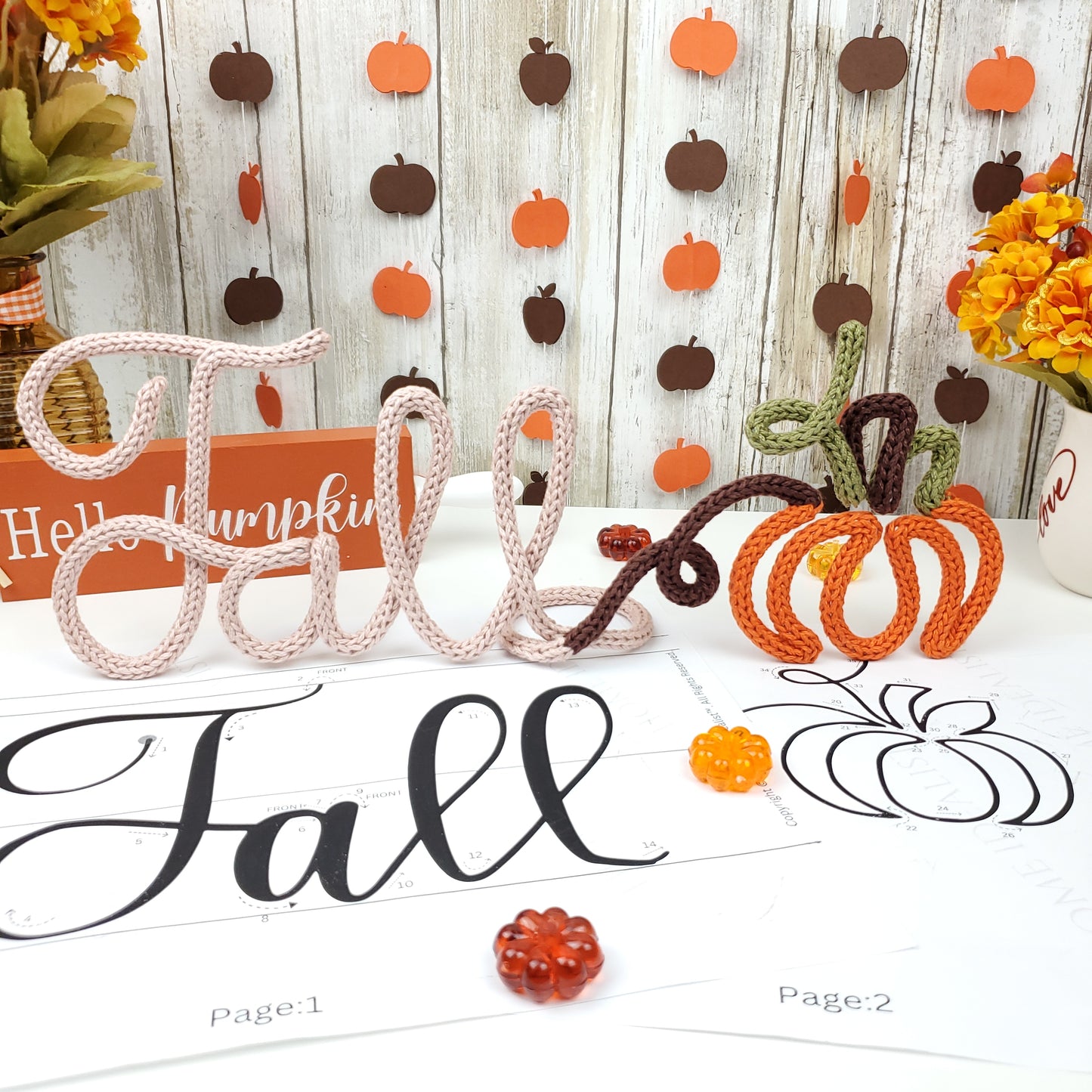55 Fall/Halloween Knitted Wire Art Templates