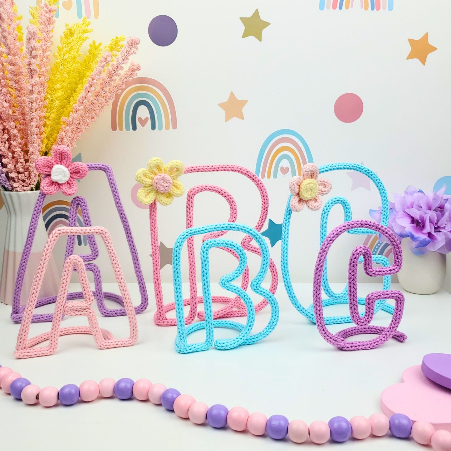 Knitted Wire Art Standing Letter Templates – Small & Large Sizes