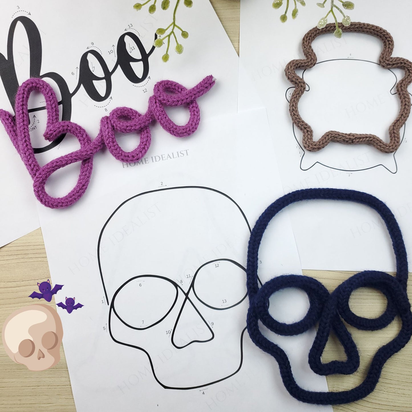 55 Fall/Halloween Knitted Wire Art Templates