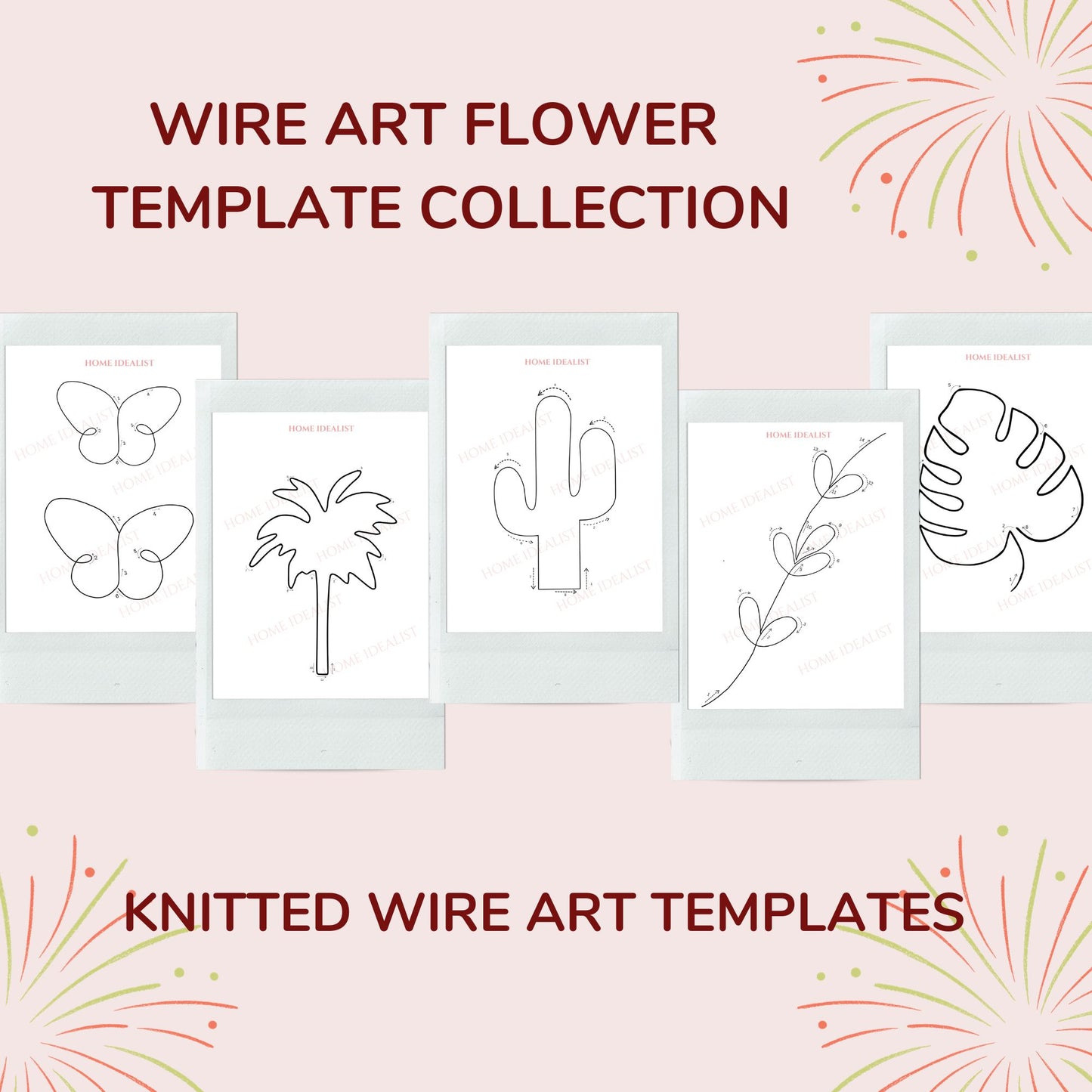 35 Flowers & Garden Knitted Wire Art Templates