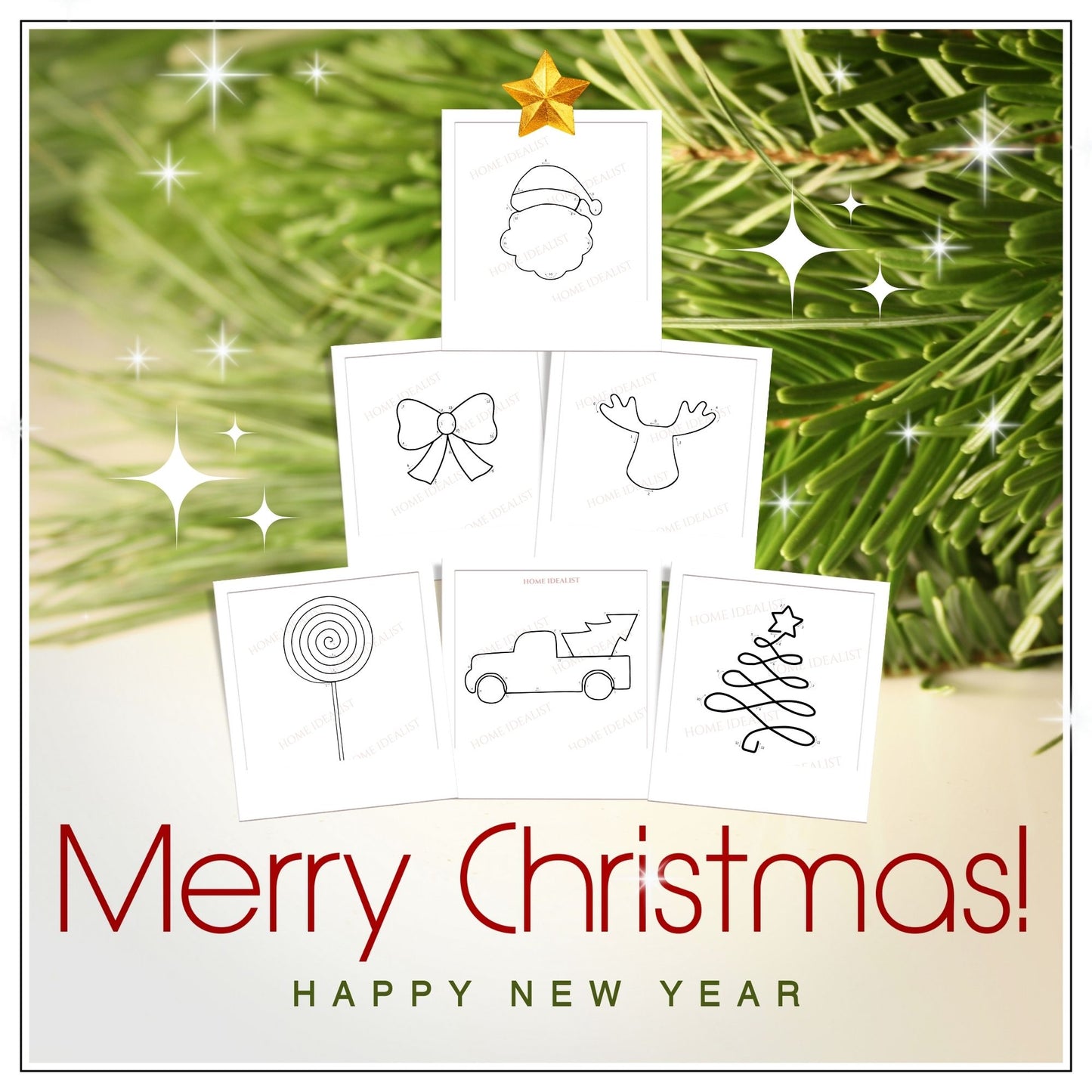 45 Christmas Wire Art Templates – Figures & Initial Letters