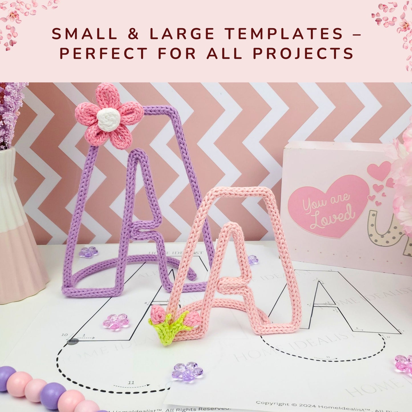 Knitted Wire Art Standing Letter Templates – Small & Large Sizes