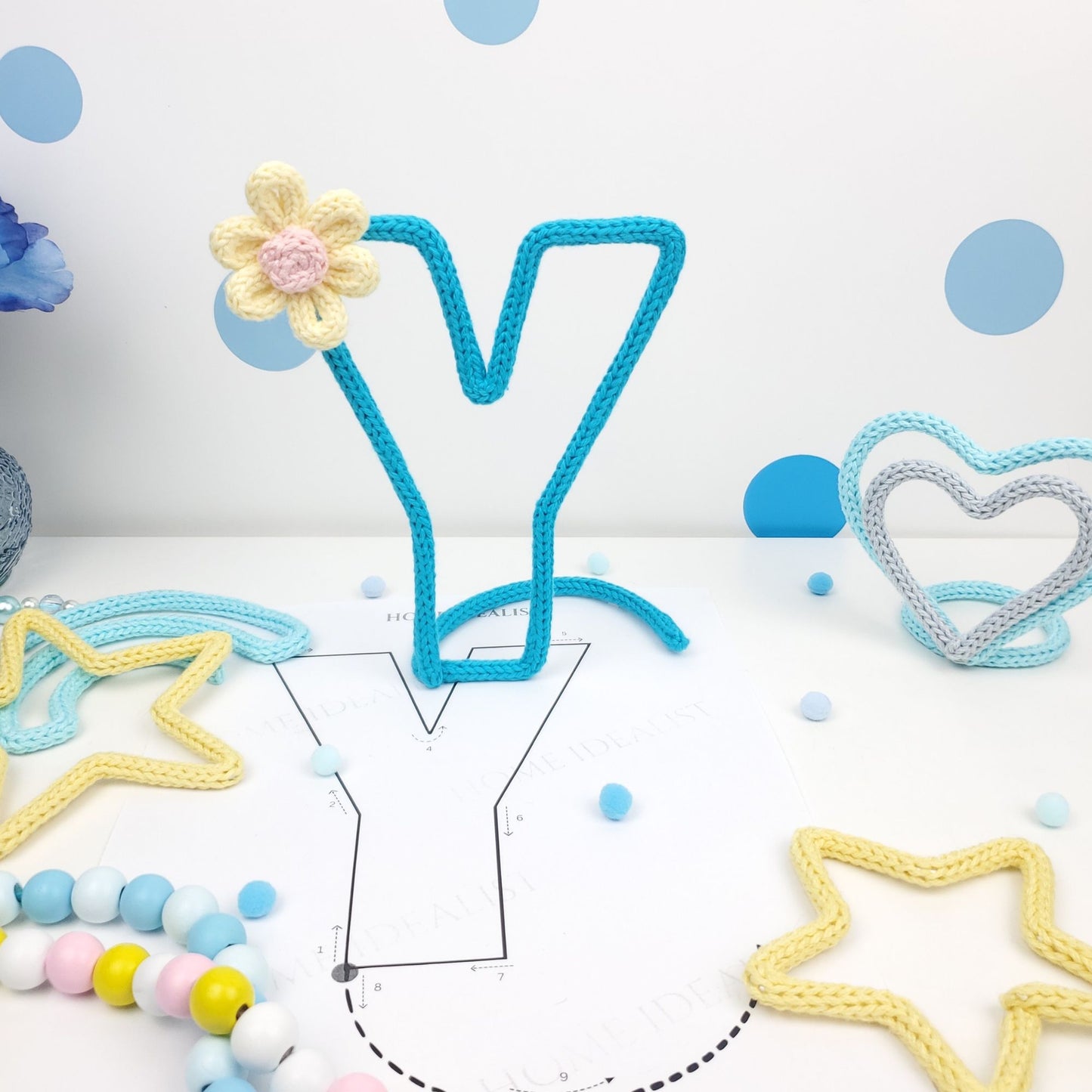 Knitted Wire Art Standing Letter Templates – Small & Large Sizes