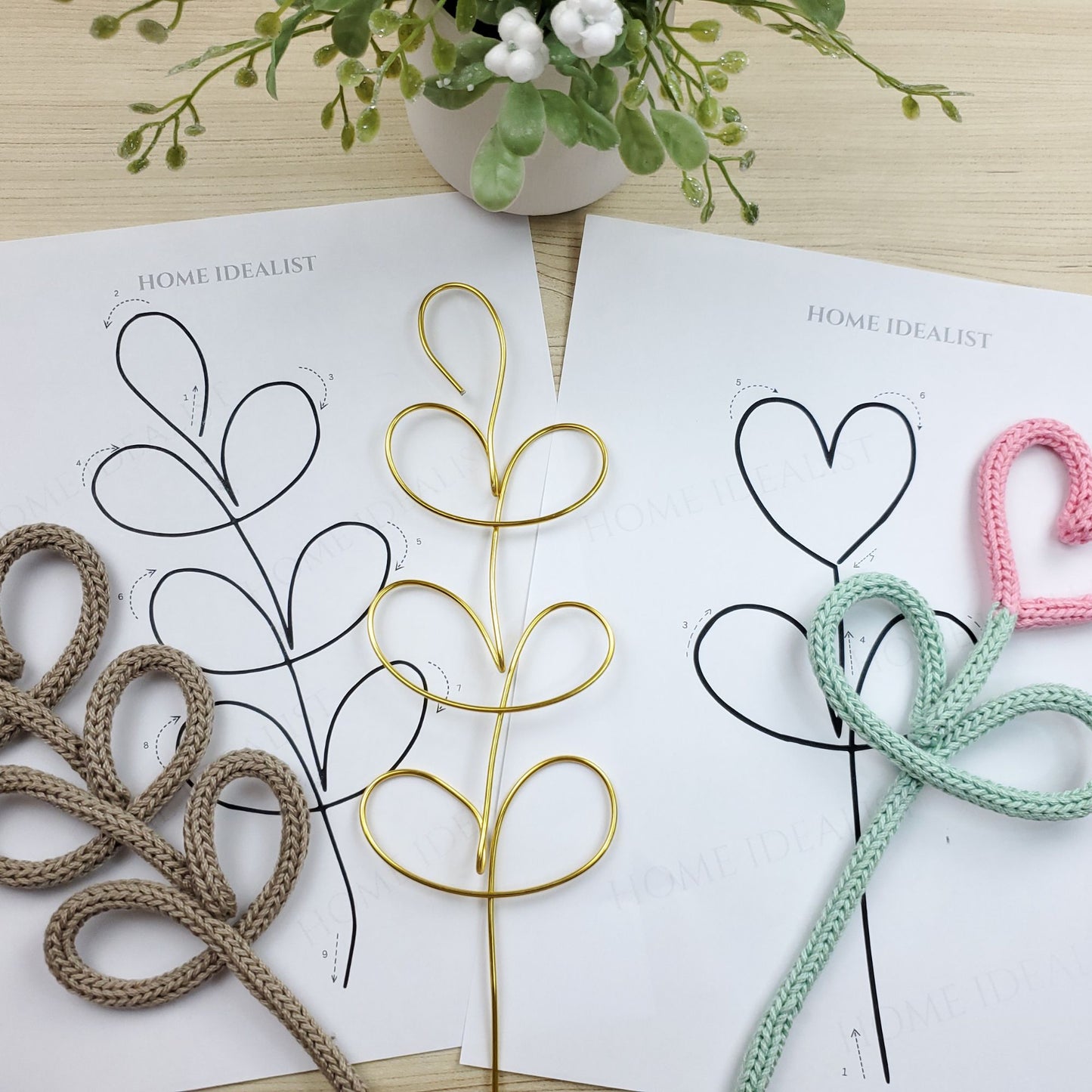 35 Flowers & Garden Knitted Wire Art Templates
