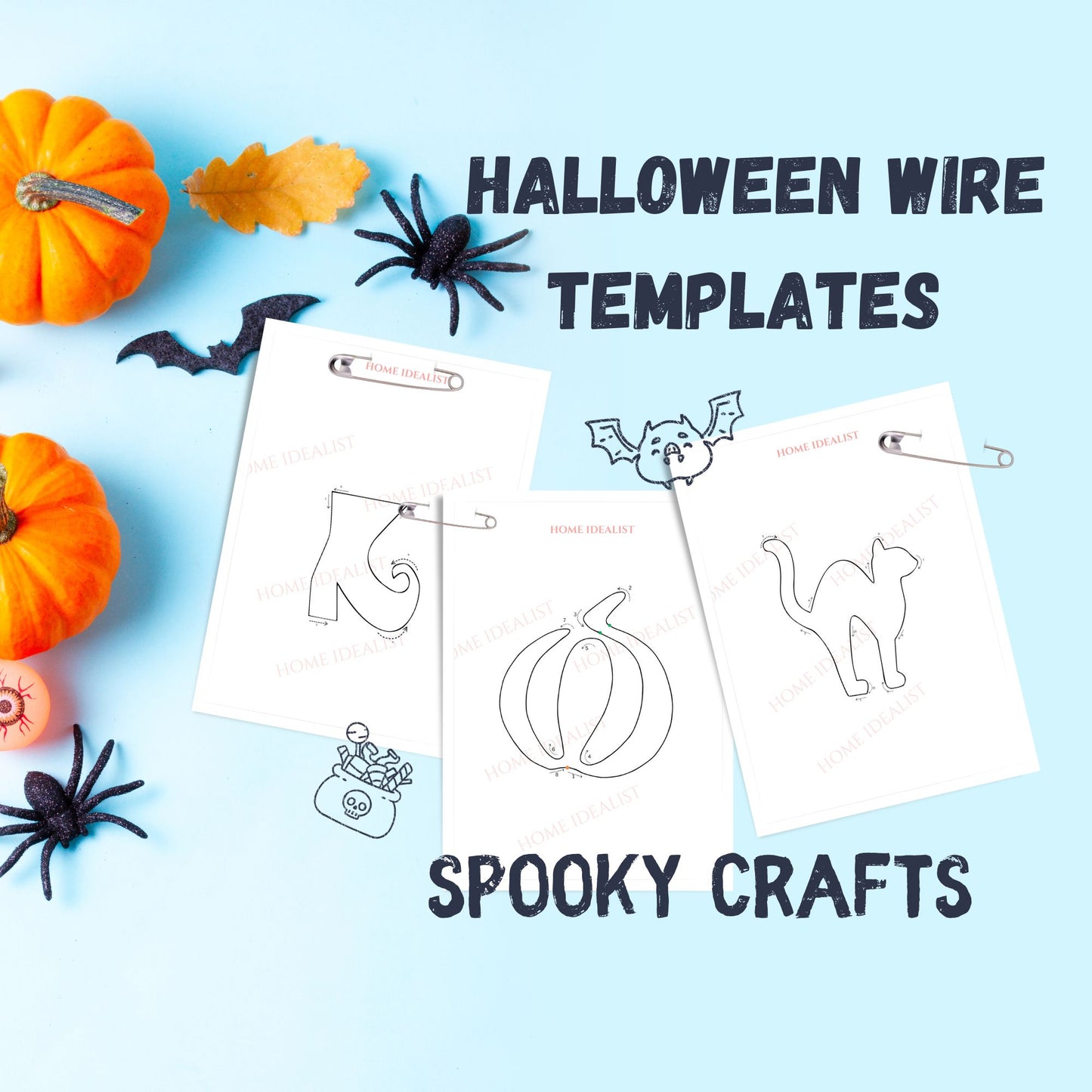 55 Fall/Halloween Knitted Wire Art Templates