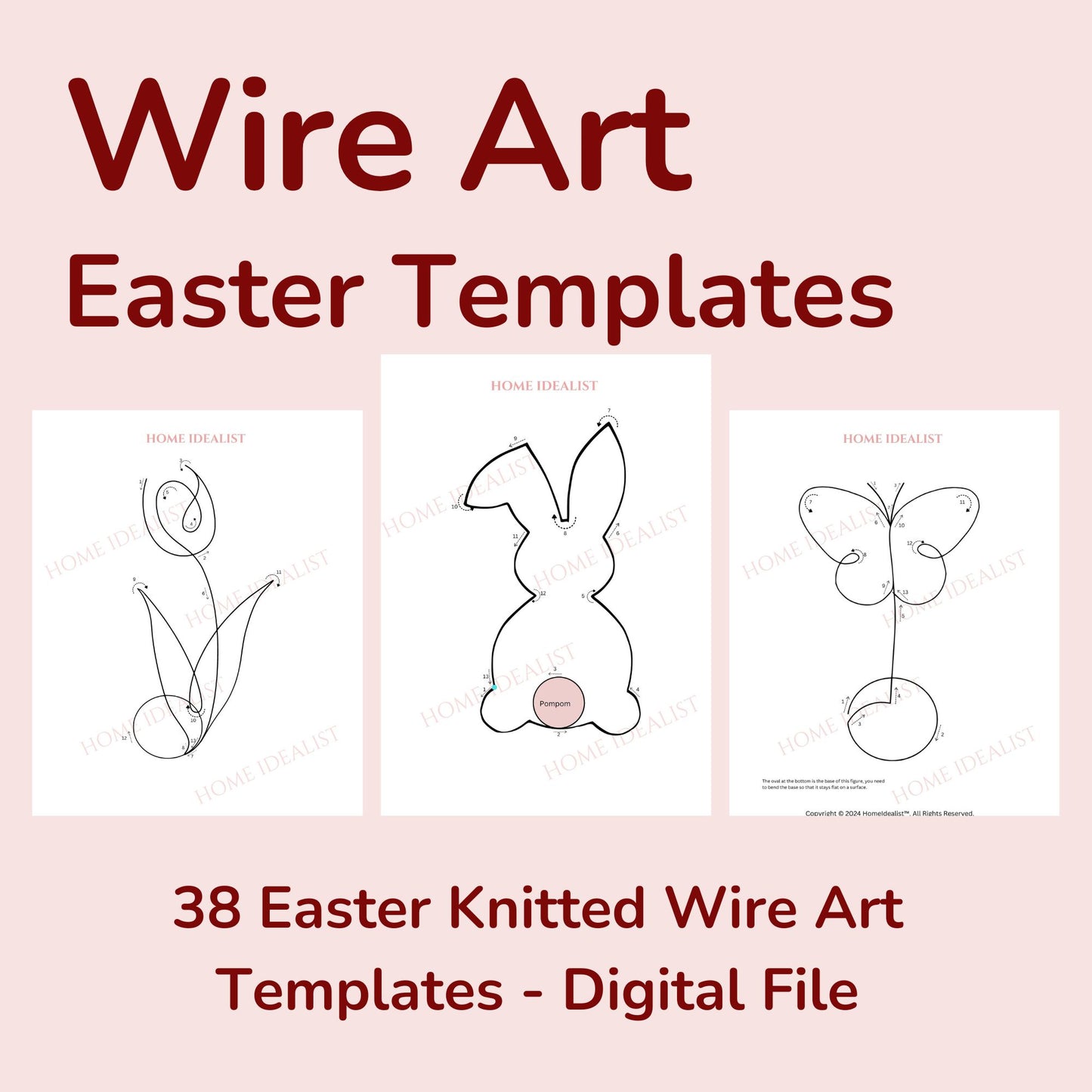 38 Easter Knitted Wire Art Templates