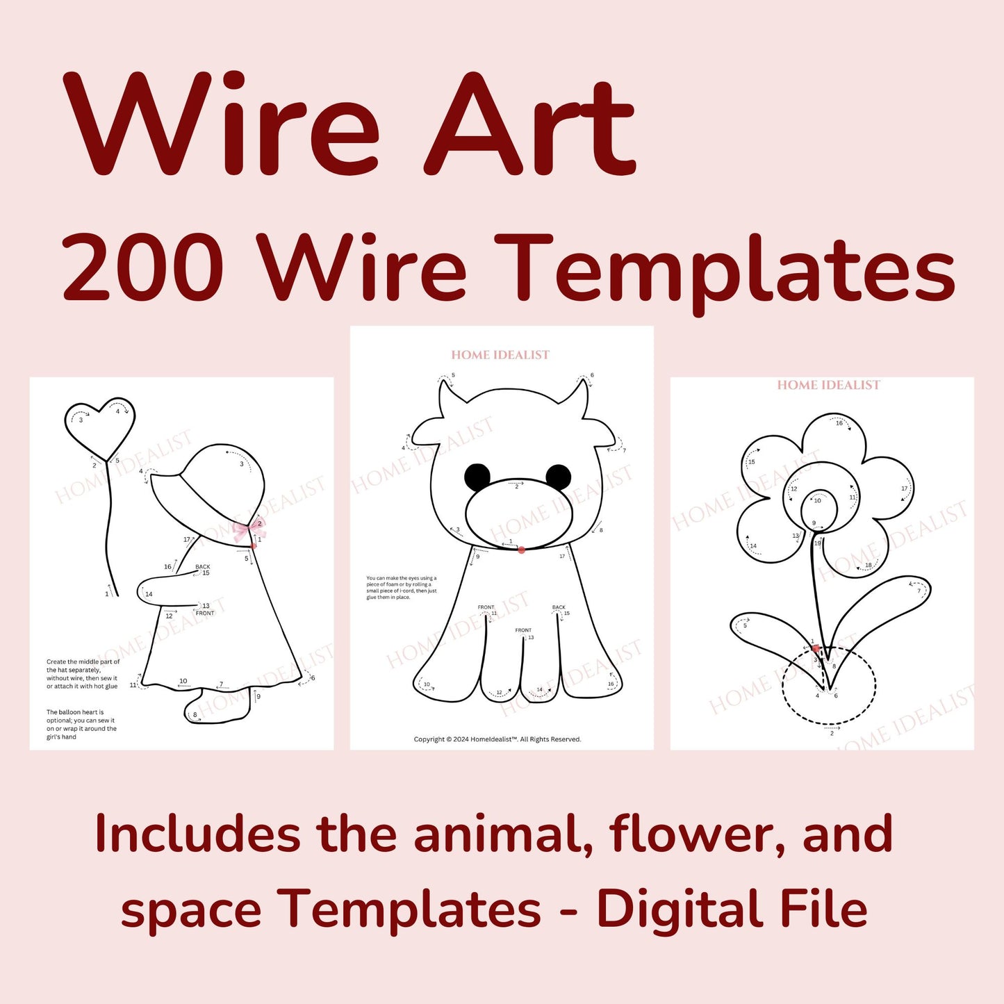 200 Wire Art Figure Templates
