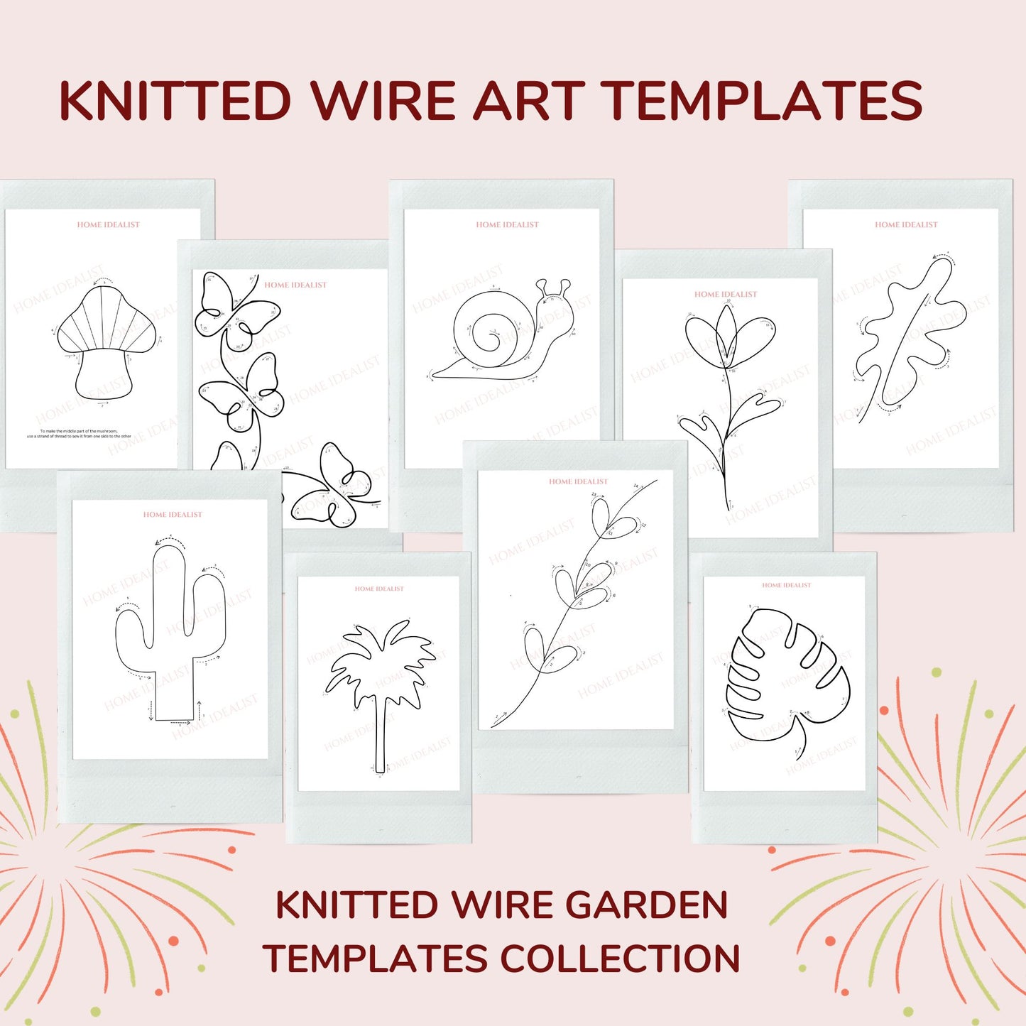 35 Flowers & Garden Knitted Wire Art Templates
