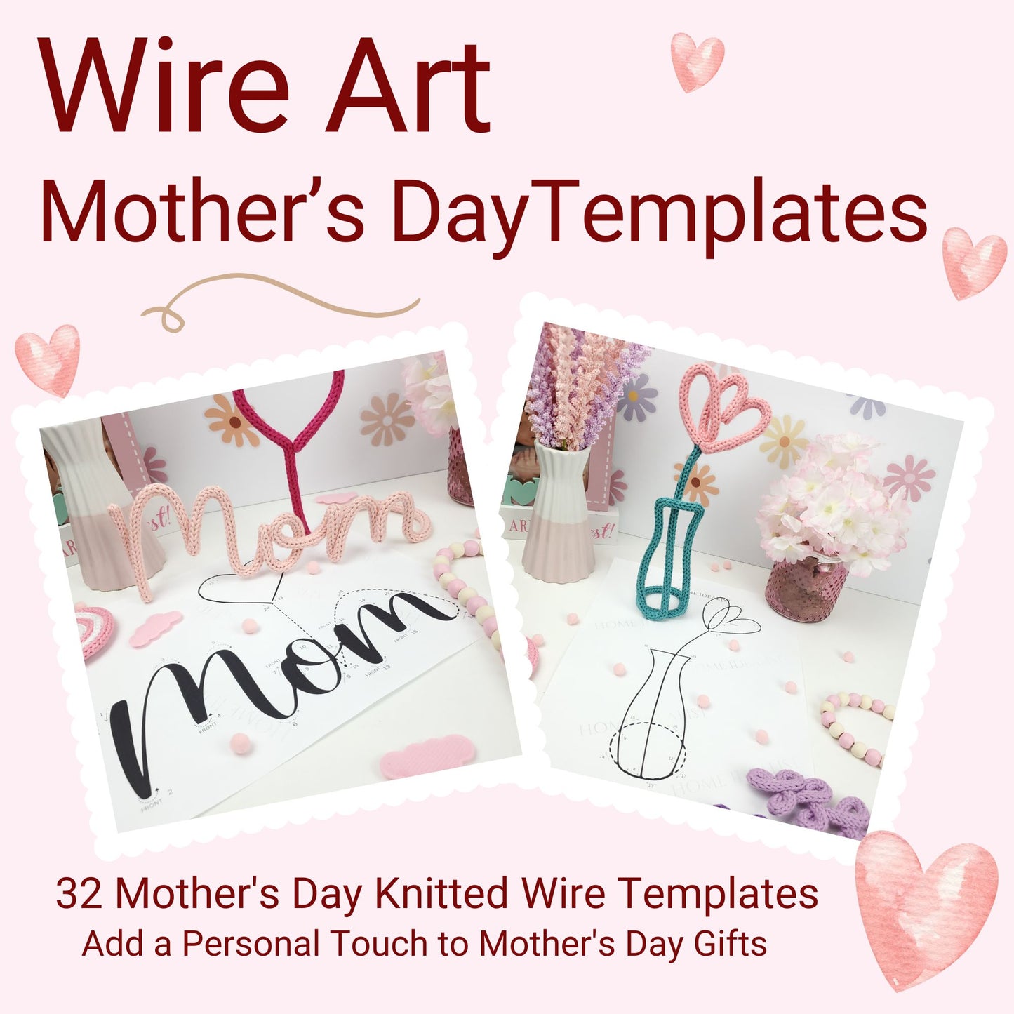 30+ Mother's Day Knitted Wire Art Templates