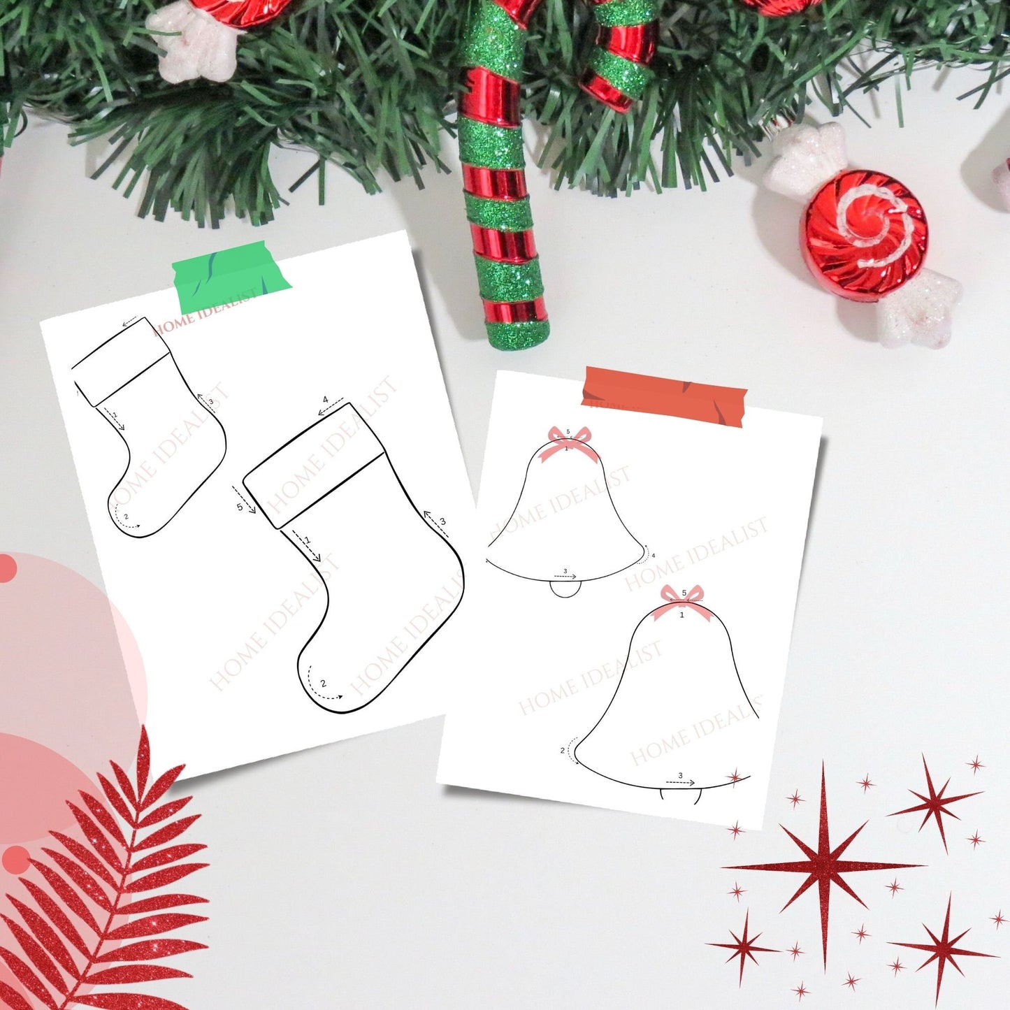 45 Christmas Wire Art Templates – Figures & Initial Letters