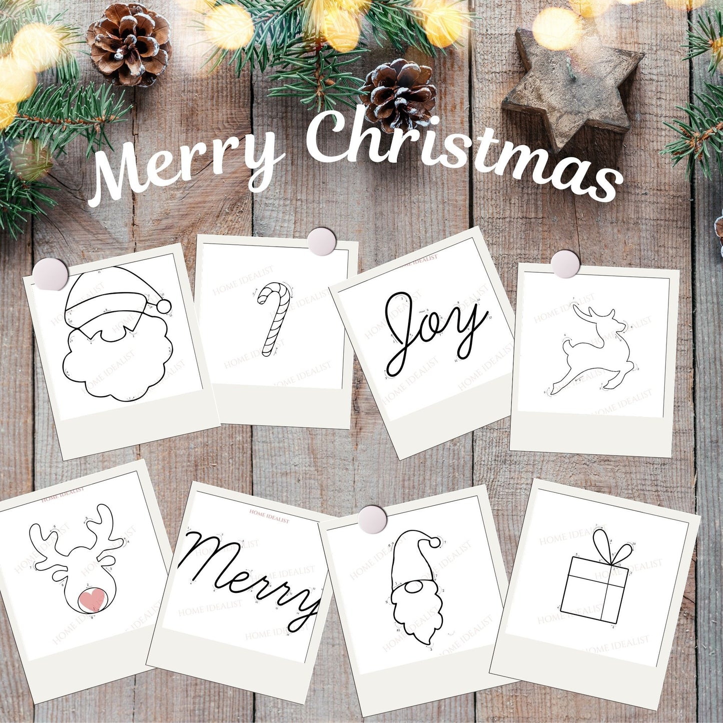 45 Christmas Wire Art Templates – Figures & Initial Letters