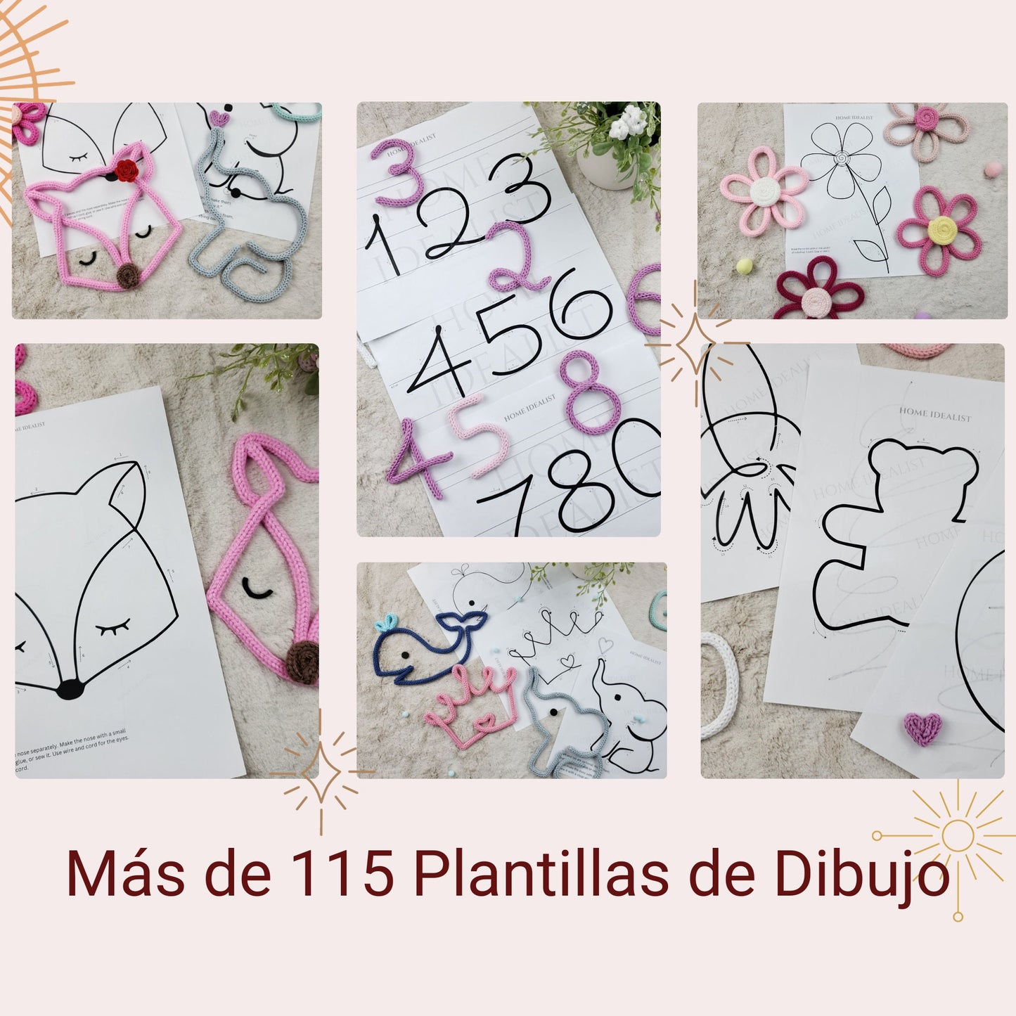 Curso de Arte con Alambre y Cordón Tejido con Videos de Instrucciones Paso a Paso. Plantillas de letras y dibujos/ Archivo PDF digital.