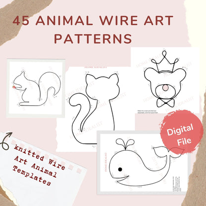 45 Animal Knitted Wire Art Templates