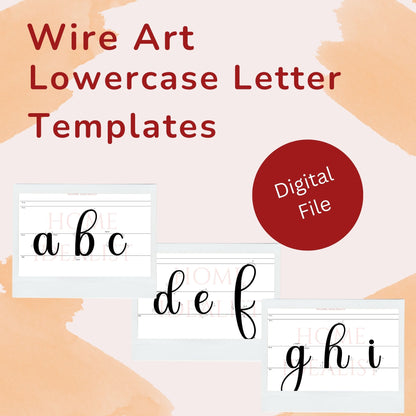 Lowercase Letter Pattern for Wire Art