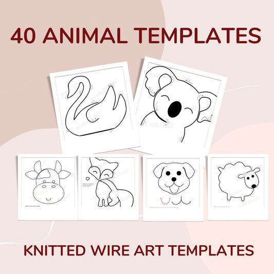 40 Animal Knitted Wire Art Templates