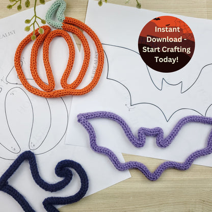 35 Fall/Halloween Knitted Wire Art Templates