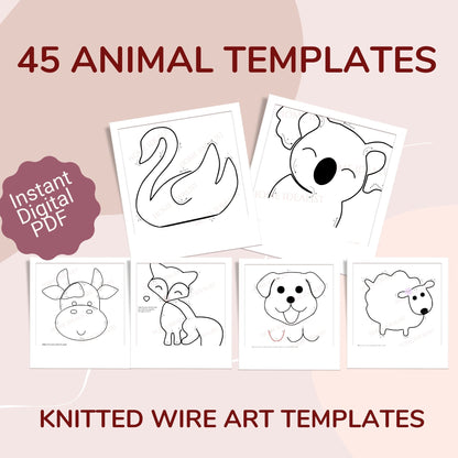 45 Animal Knitted Wire Art Templates