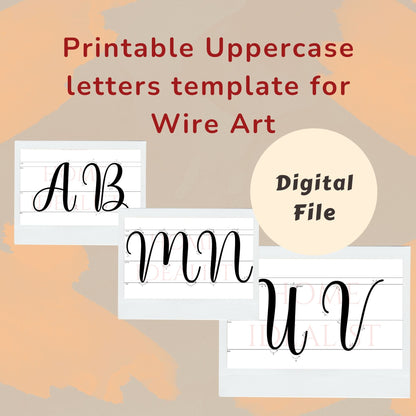 Knitted Wire Art Uppercase Letter Templates