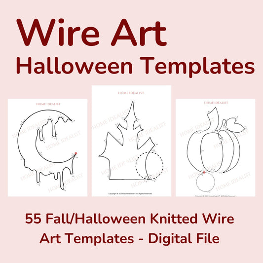 55 Fall/Halloween Knitted Wire Art Templates