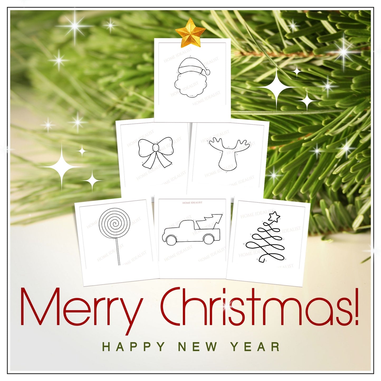 45 Christmas Wire Art Figure Templates - Initial Letter Templates