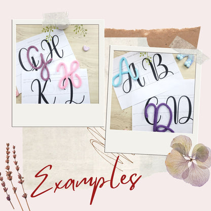 Knitted Wire Art Uppercase Letter Templates