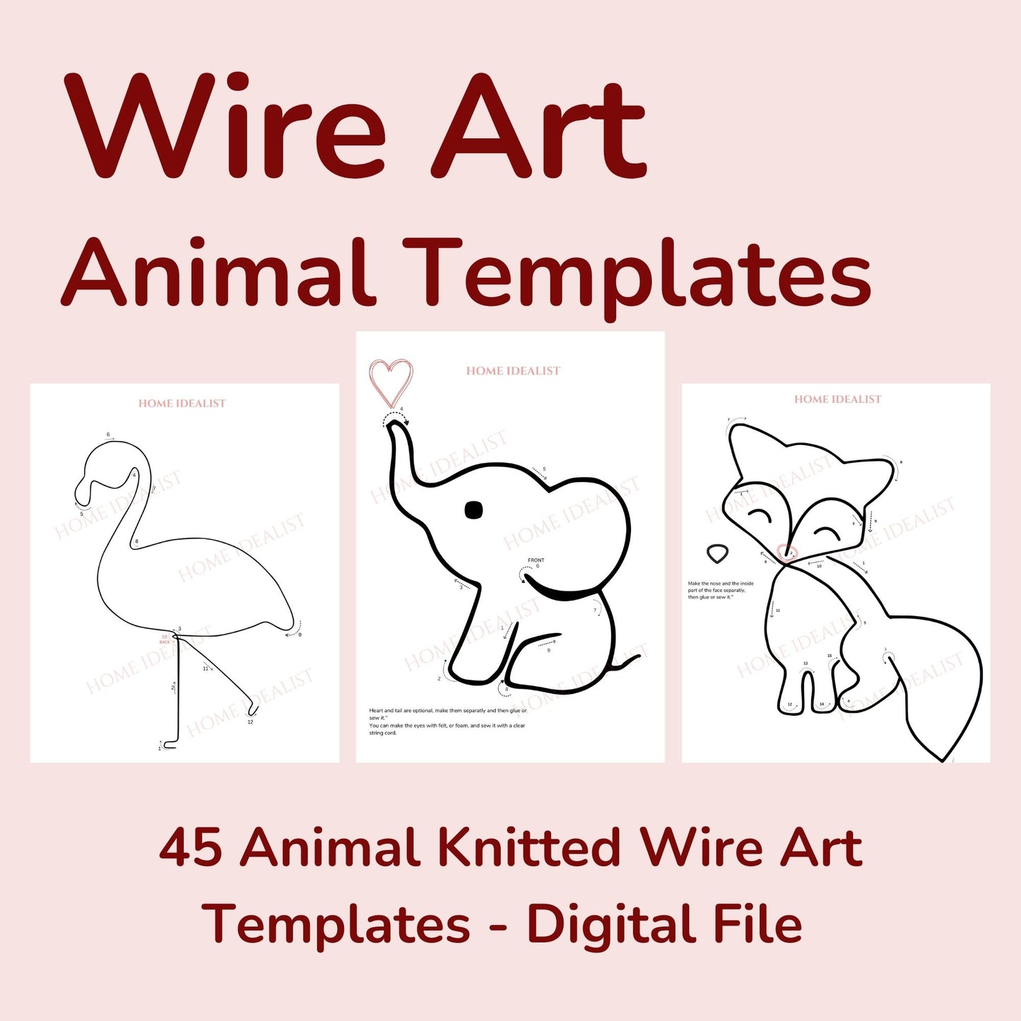 45 Animal Knitted Wire Art Templates