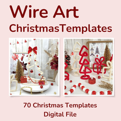 70 Christmas Wire Art Templates – Figures & Initial Letters