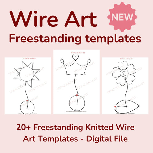 21 Freestanding Knitted Wire Art Templates