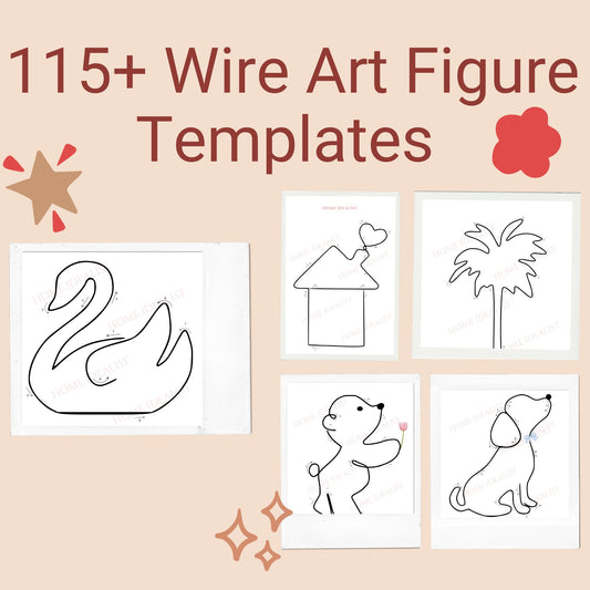 115+ Wire Art Figure Templates - Instant Digital PDF Download
