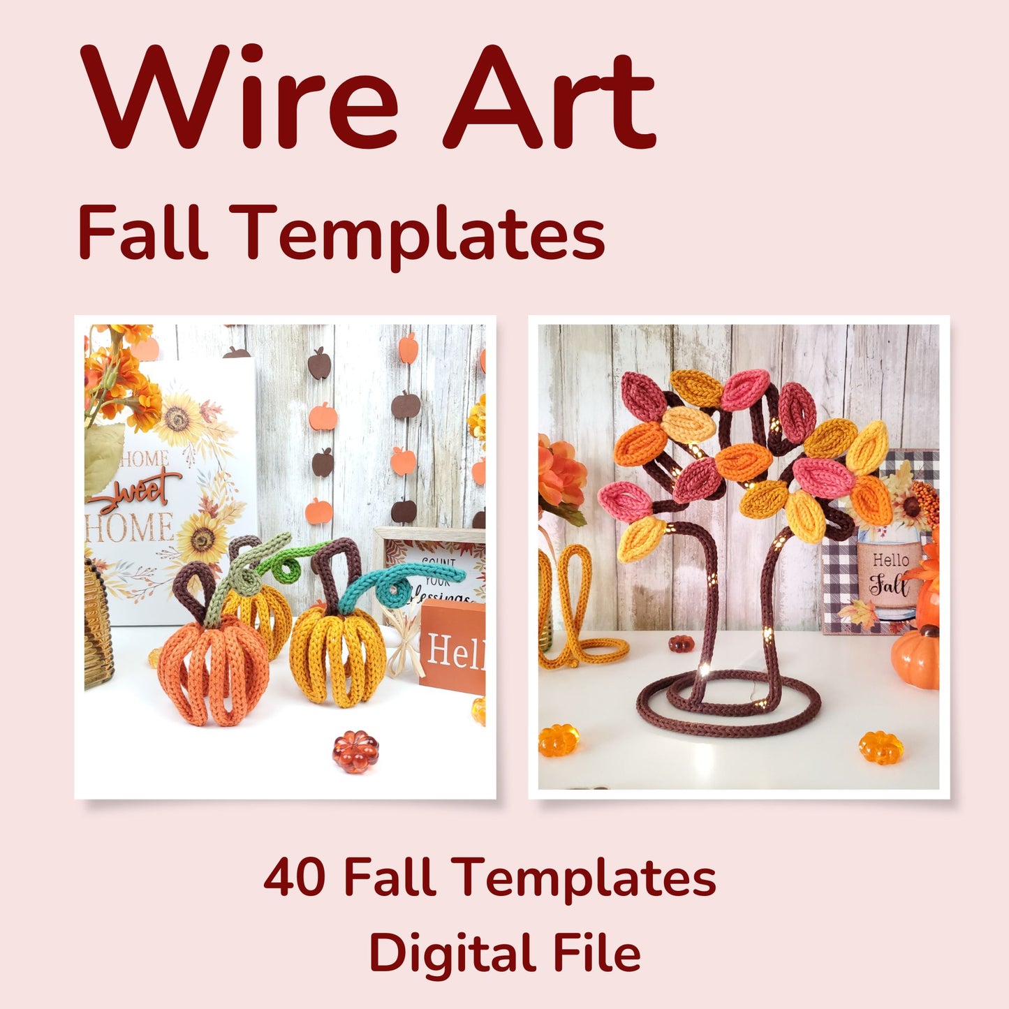 40 Fall Knitted Wire Art Templates