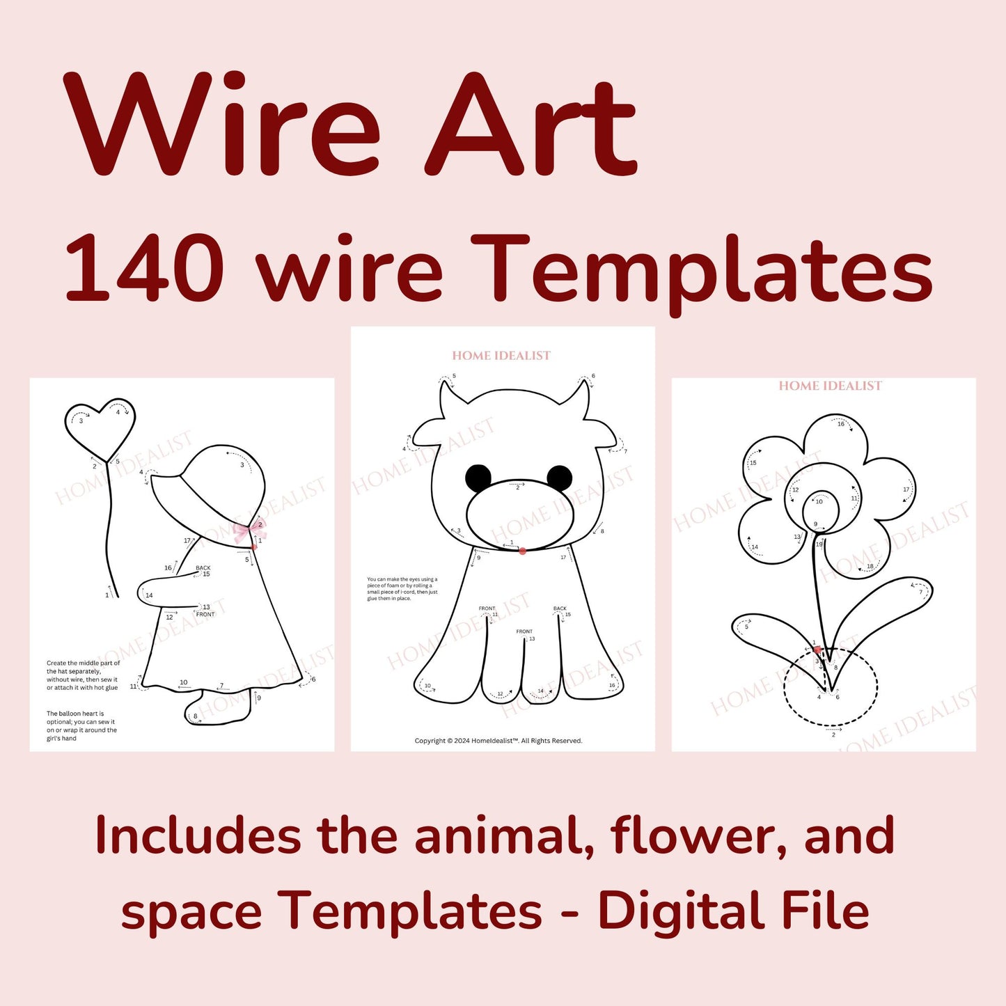 140 Wire Art Figure Templates