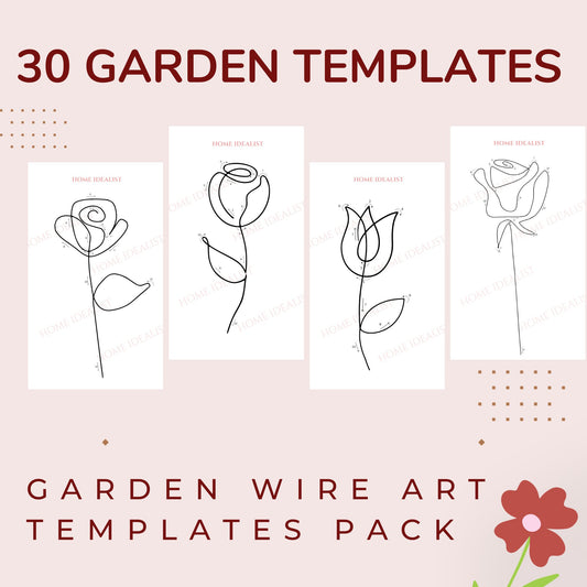 30 Garden Wire Art Templates - Instant Digital PDF Download