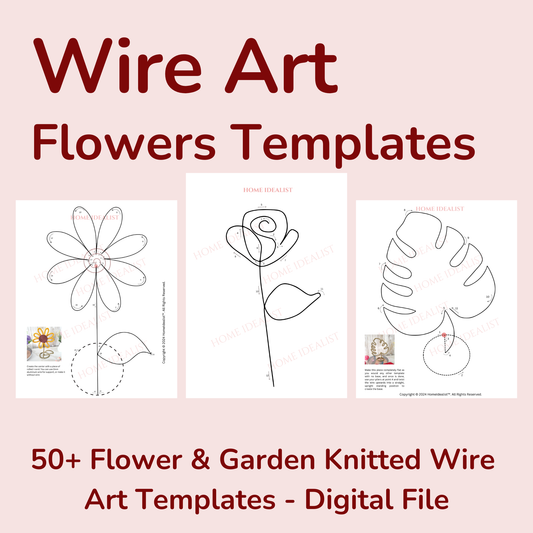 50 Flowers & Garden Knitted Wire Art Templates