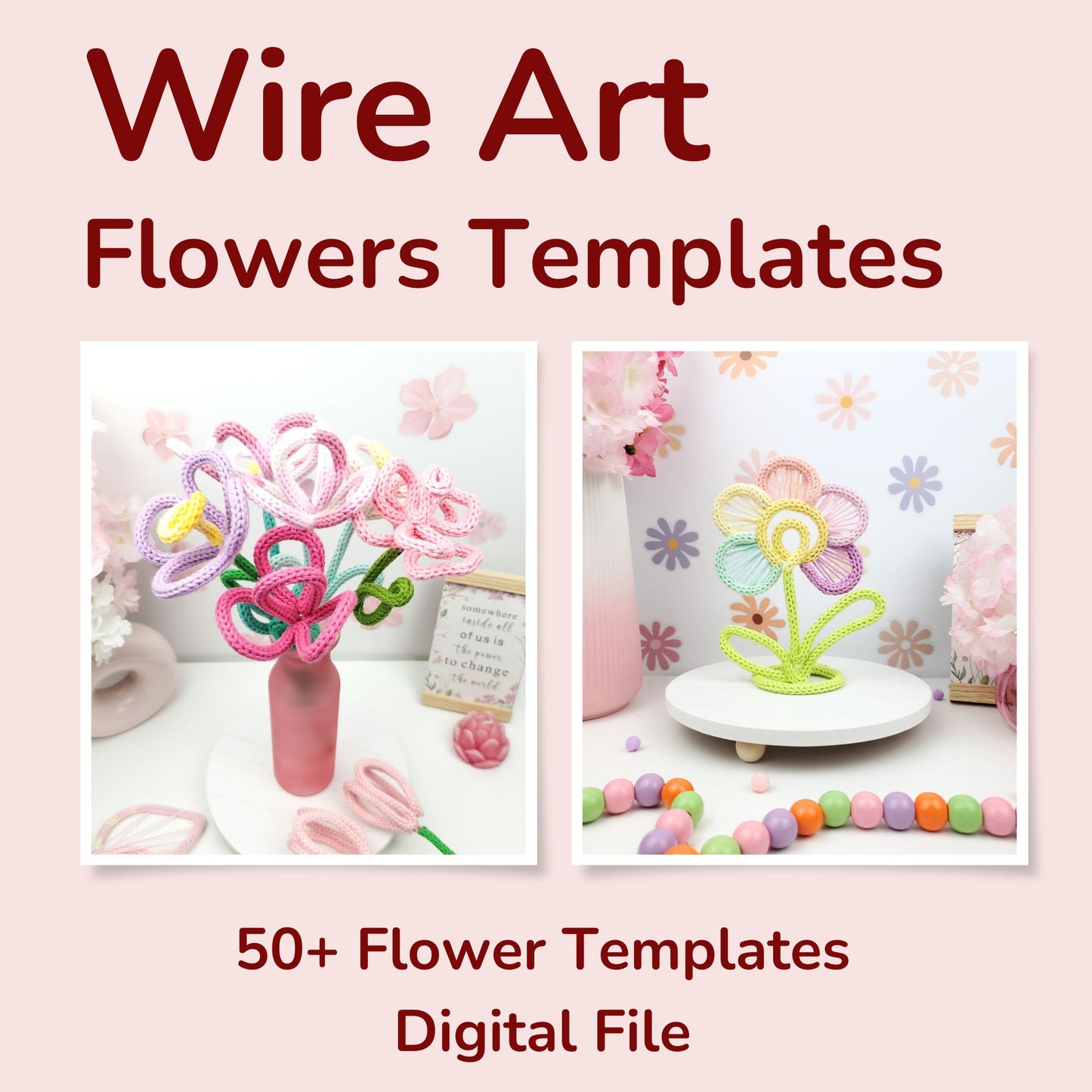 50 Flowers & Garden Knitted Wire Art Templates