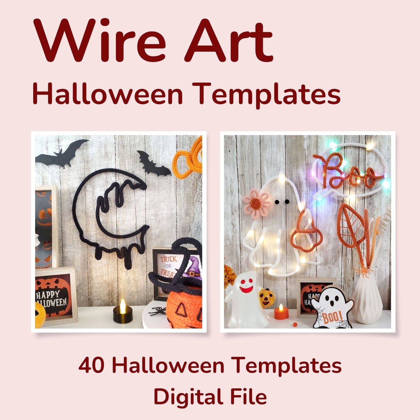 40 Halloween Knitted Wire Art Templates