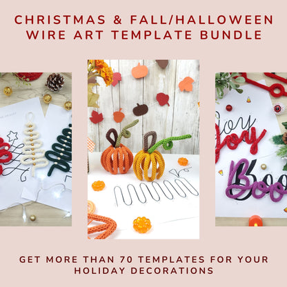 80 + Fall/Halloween & Christmas Knitted Wire Template Bundle