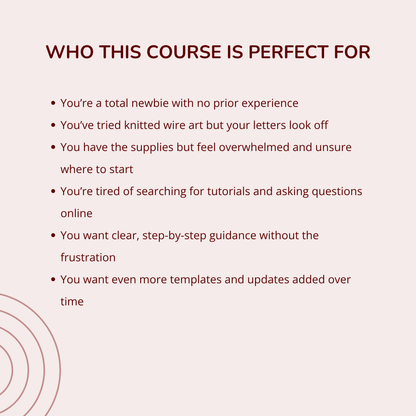 Knitted Wire Art Course for Beginners