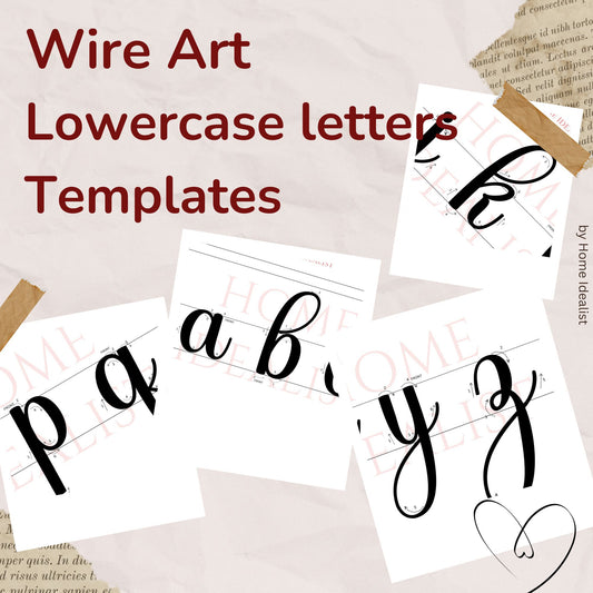 Lowercase Letter Pattern for Wire Art