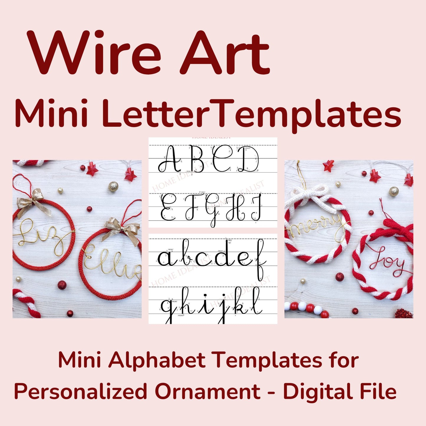 Knitted Wire Art Mini Letter Templates