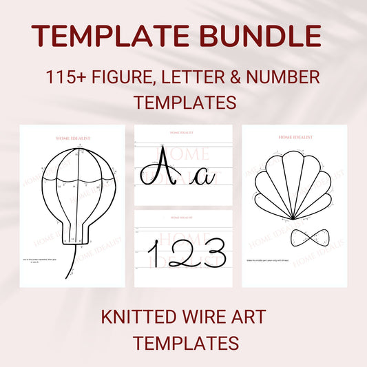 Wire Art Template Bundle - Letters & 115+ Figures - Instant Digital PDF Download