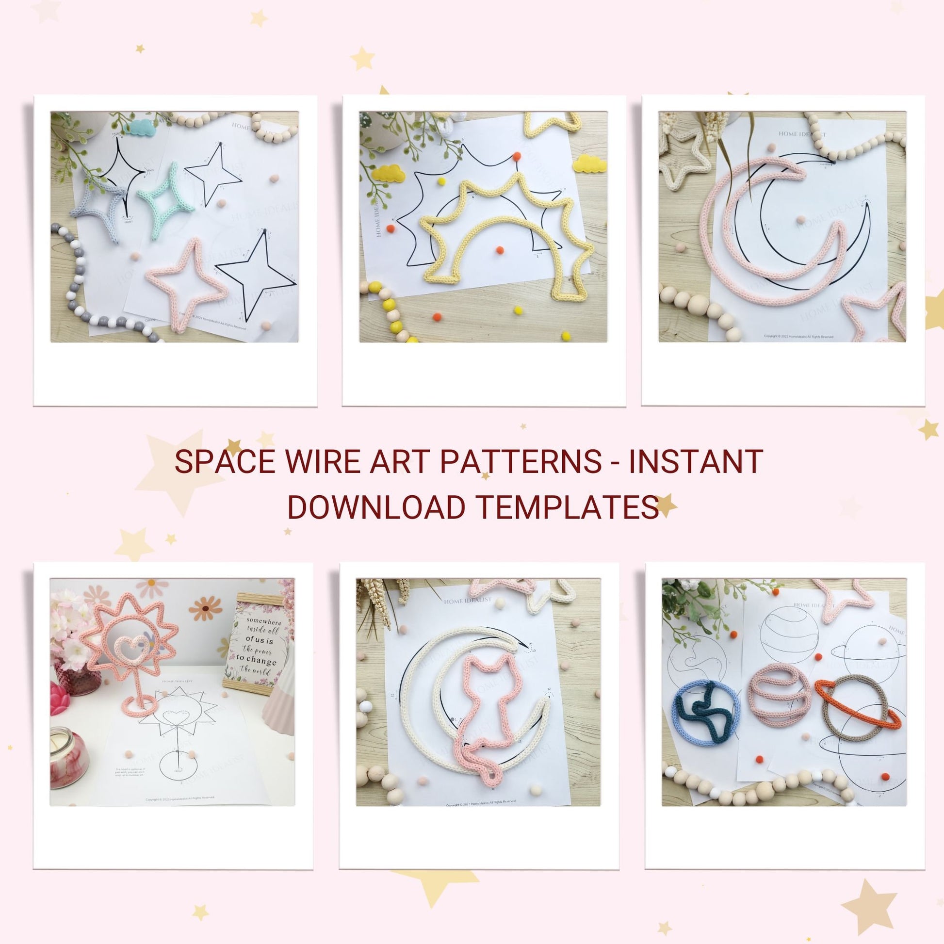 25 Space theme Wire Art Templates, Wire bending figure patterns, Instant Digital PDF Download