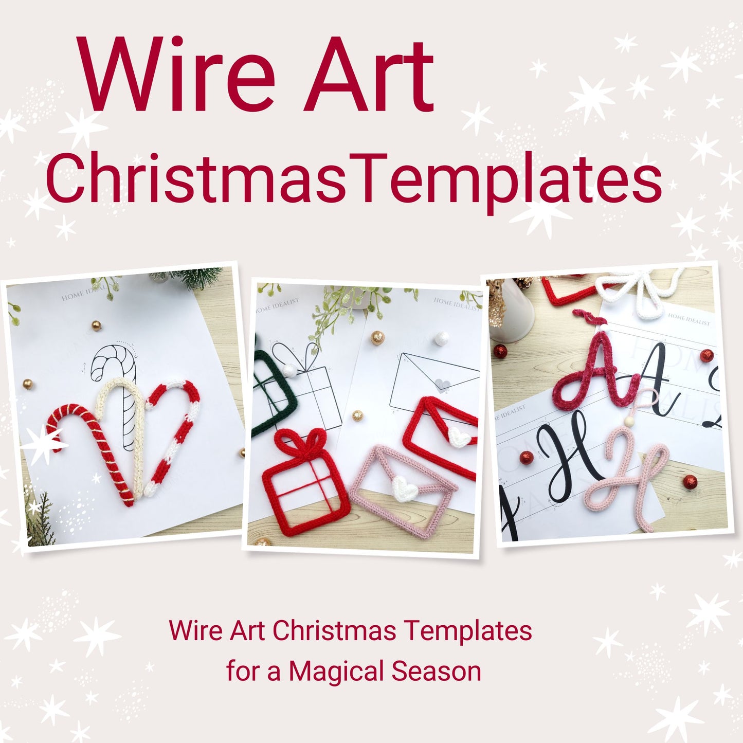 Knitted Wire Art Christmas Templates