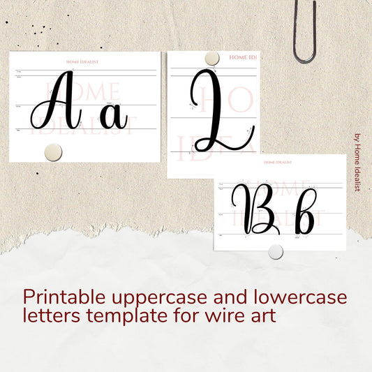 Wire Uppercase and Lowercase Alphabets - Instant Digital PDF Download