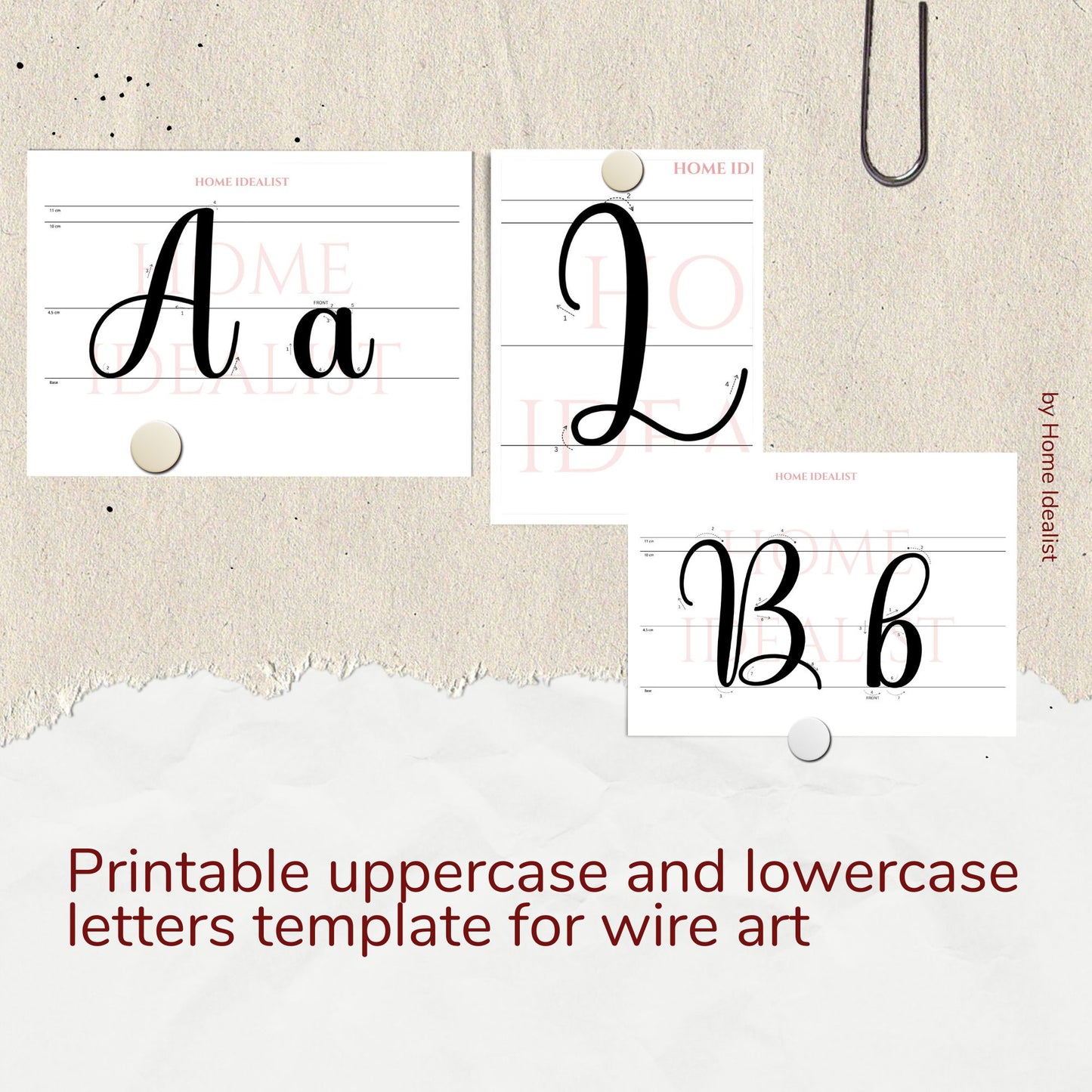 Knitted Wire Uppercase and Lowercase Letter Templates