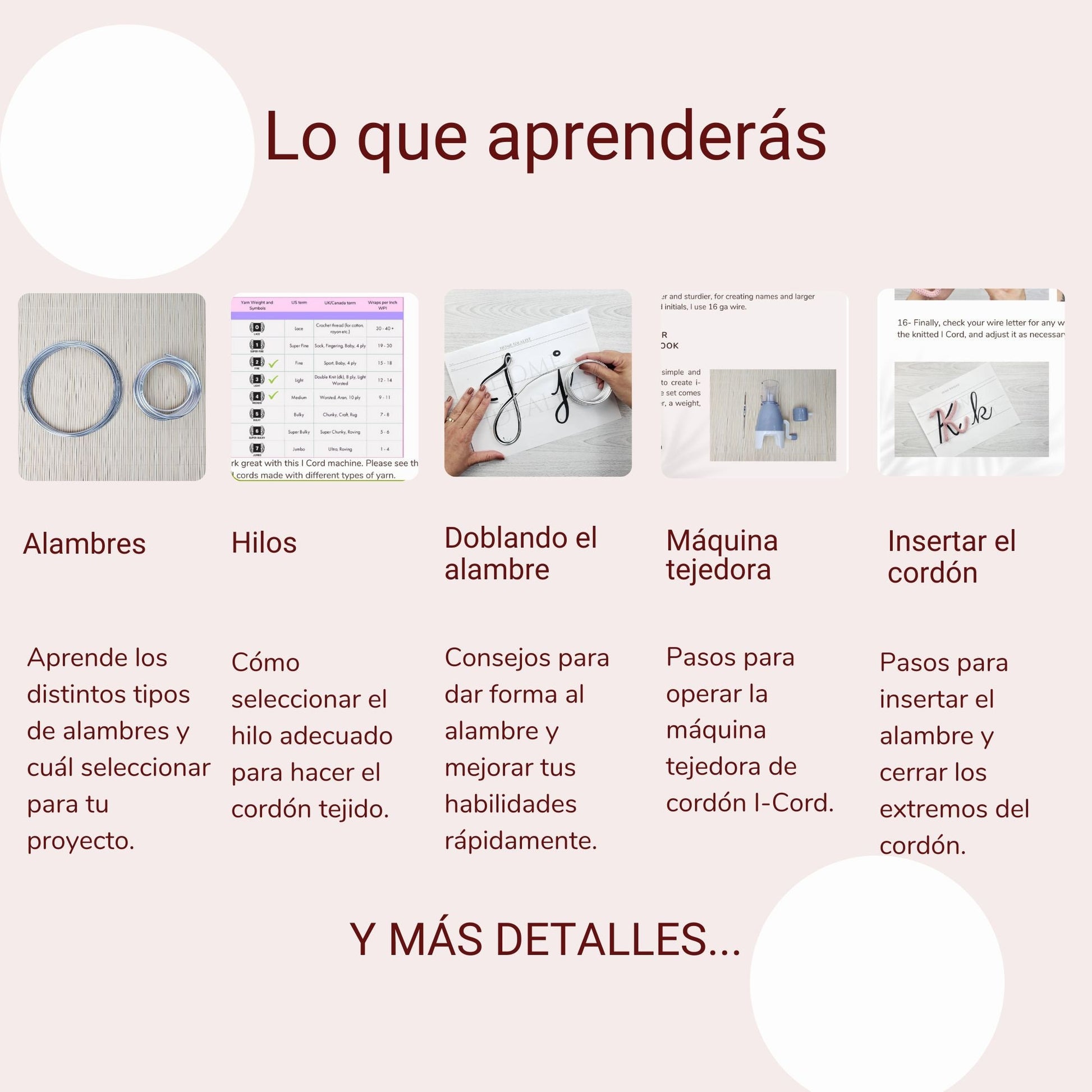 Curso de Arte con Alambre y Cordón Tejido con Videos de Instrucciones Paso a Paso. Plantillas de letras y dibujos/ Archivo PDF digital.