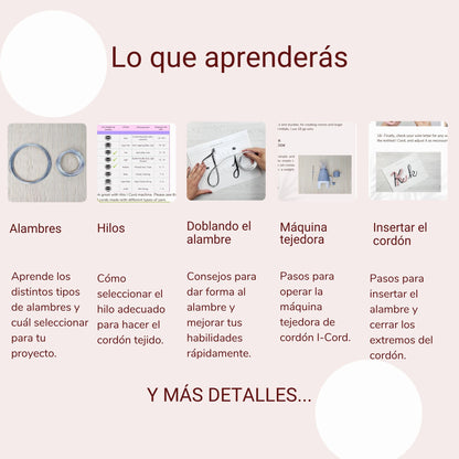 Curso de Arte con Alambre y Cordón Tejido con Videos de Instrucciones Paso a Paso. Plantillas de letras y dibujos/ Archivo PDF digital.